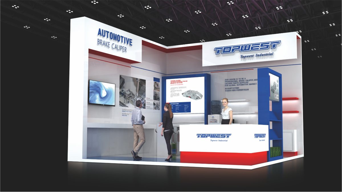 TOPWEST exhibition booth at an automotive trade show
