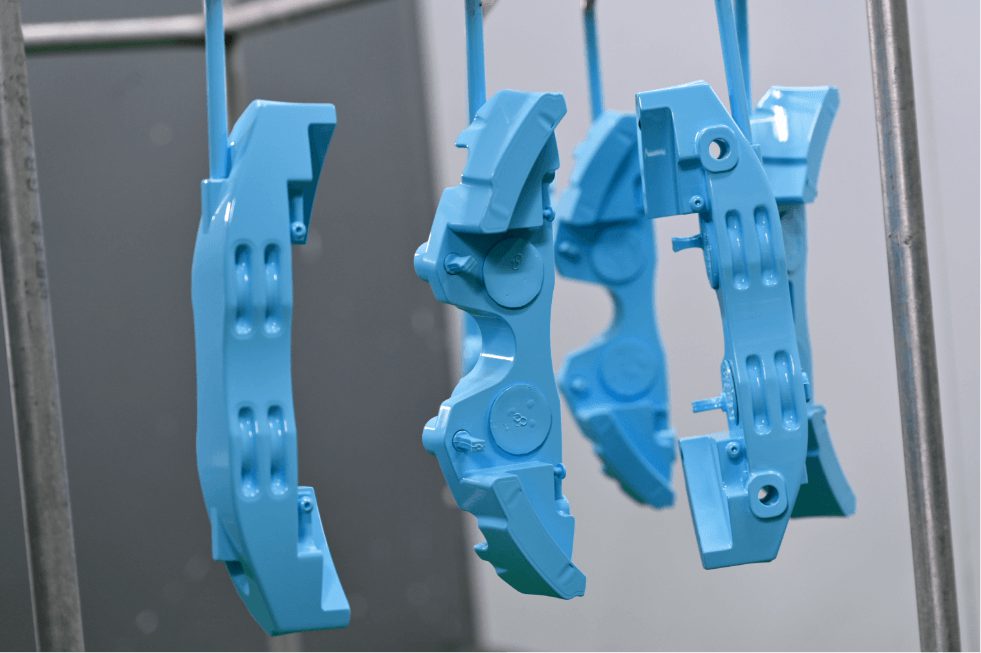 Brake system on a vehicle chassis model