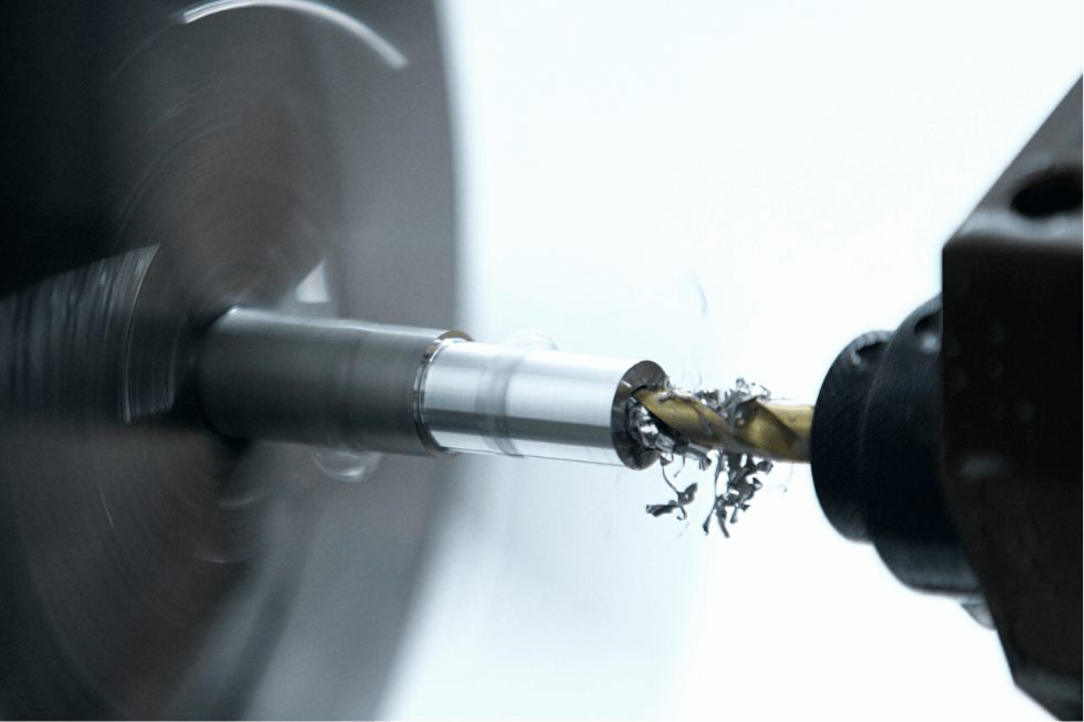 High-precision CNC machining of a metal part